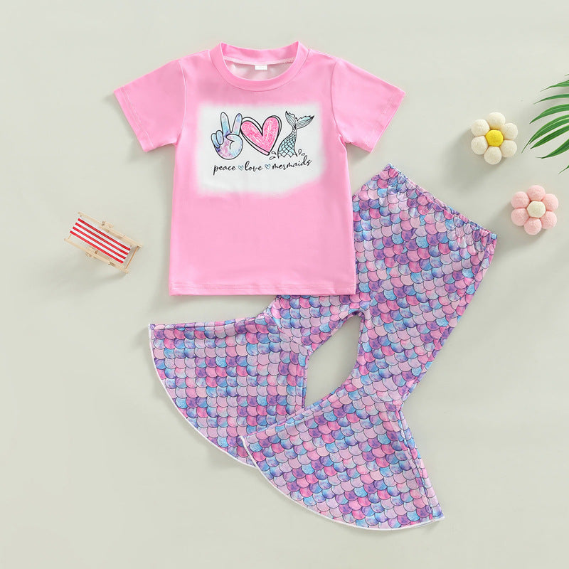 Wholesale Cotton Mermaid Girl Suit