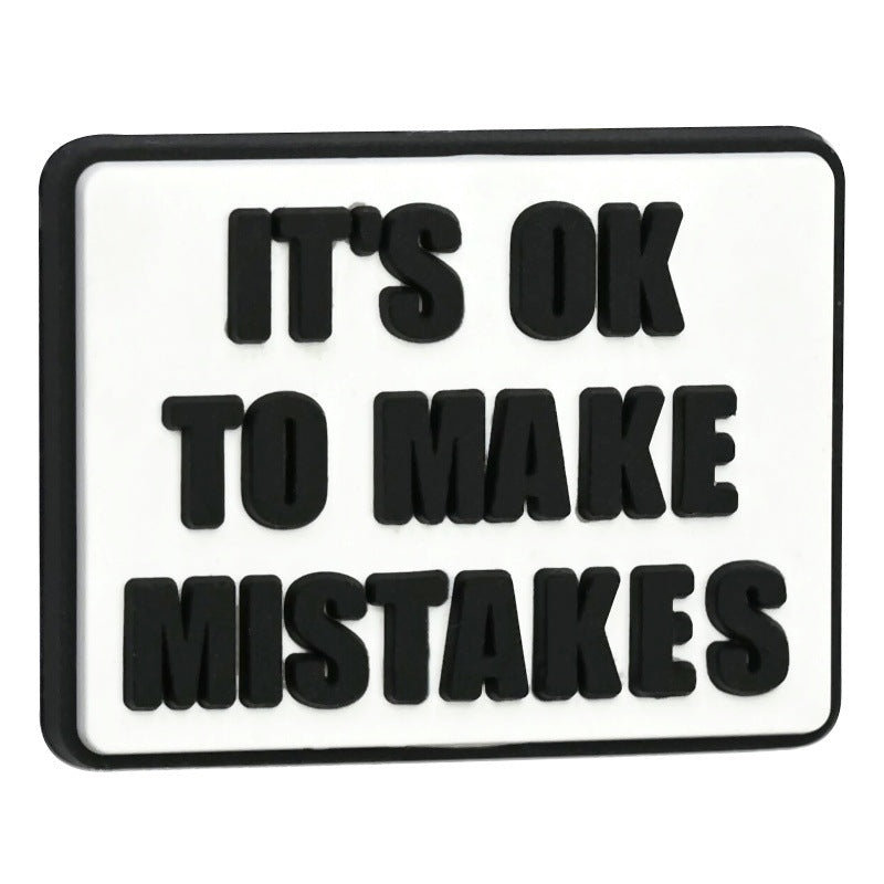 Wholesale Random 100pcs Colored phrase English through-hole Focal Beads