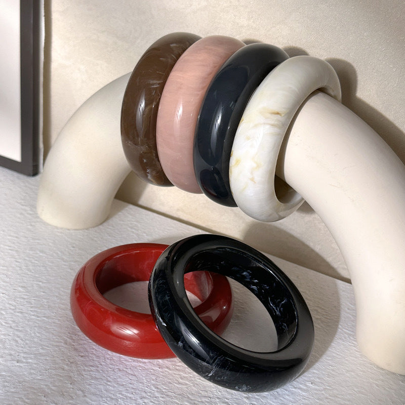 Wholesale 10pcs Yuyu fashion new marble pattern acrylic bracelet shaped resin square round bracelet