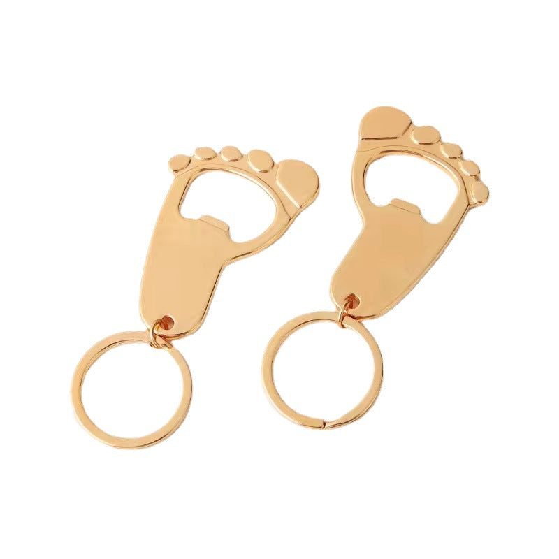 Wholesale Small Foot Metal Bottle Opener Key Ring
