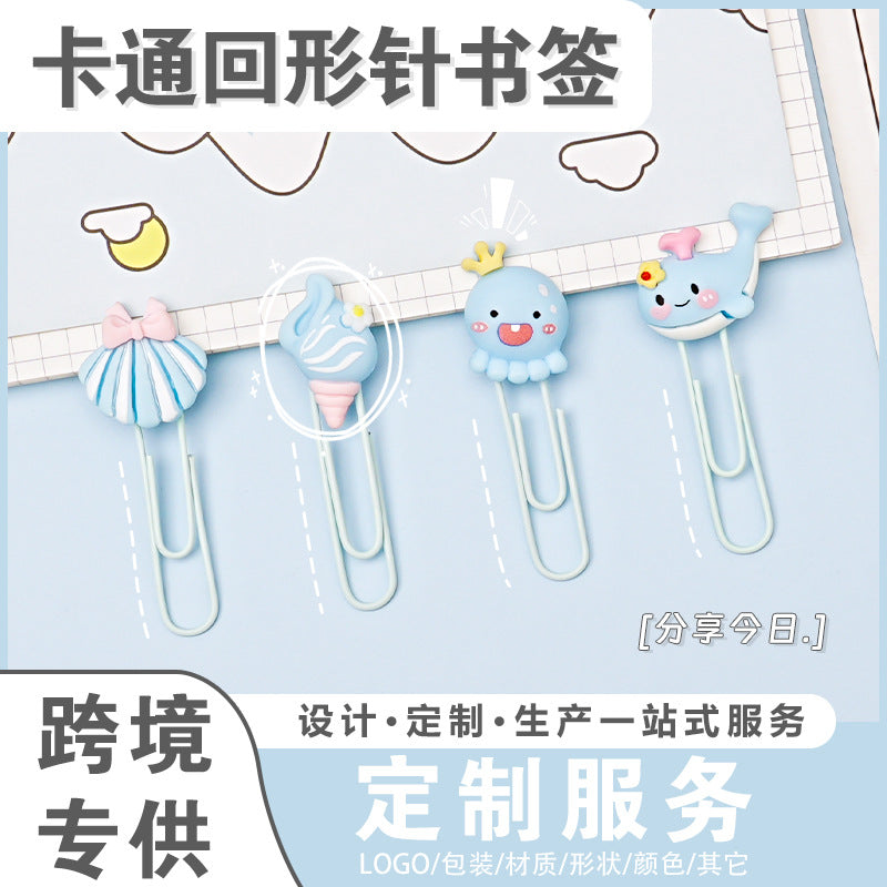 Wholesale 50pcs/pack  cartoon paper clip student bookmark pin