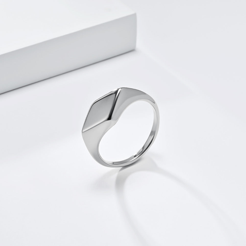 Wholesale Simple diamond geometric high-end design ring