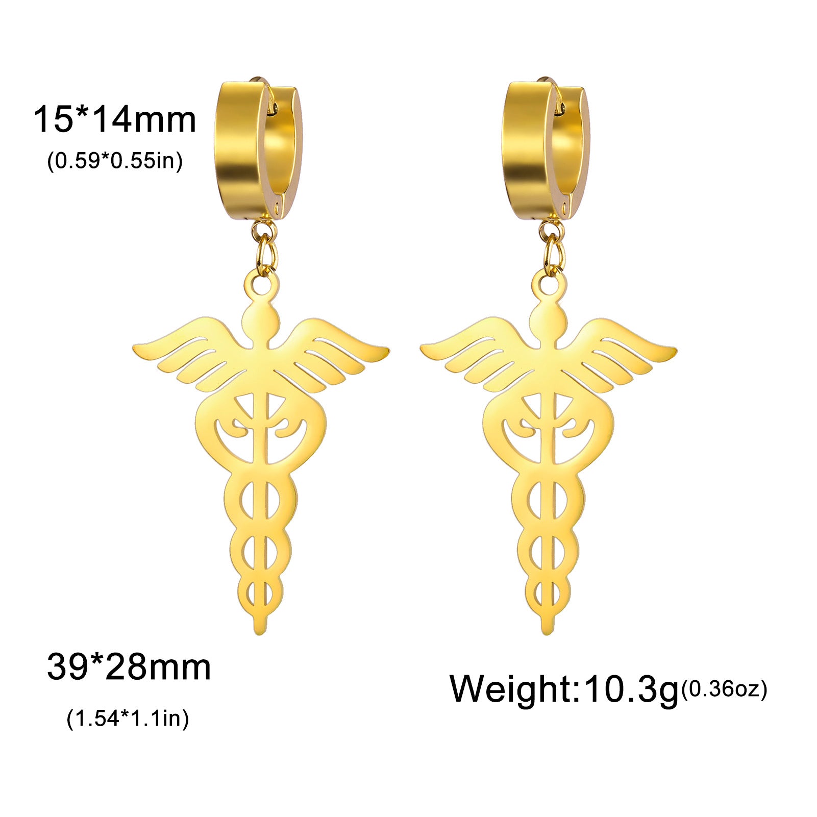 Wholesale Vintage ear hook 304 stainless steel scepter pendant earrings