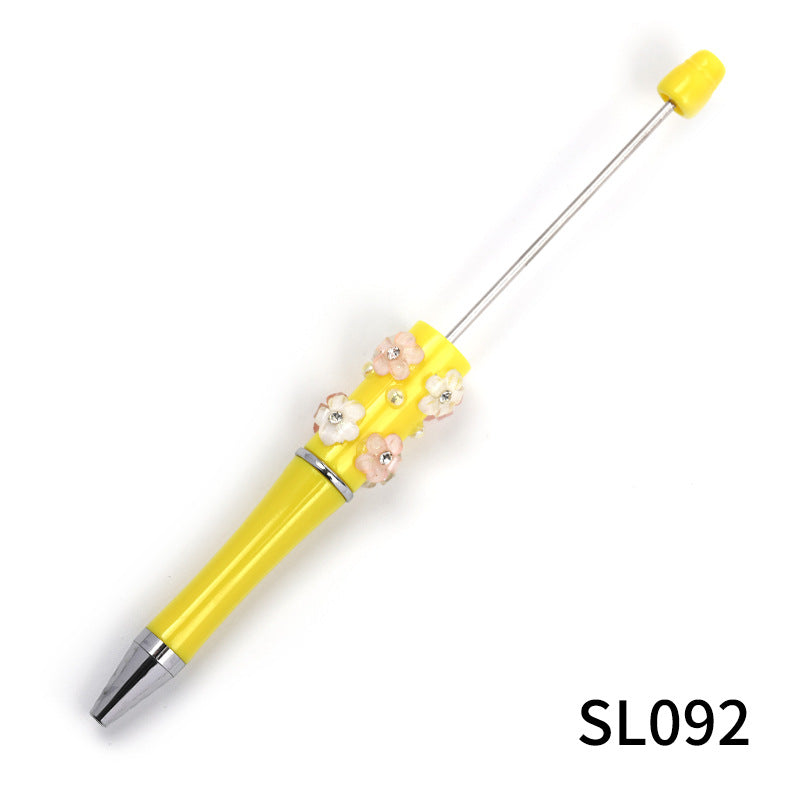 Wholesale 5pcs/pack Heavy Industry diy Beadable Pen Diamond Five-petal Flower Bead Pen