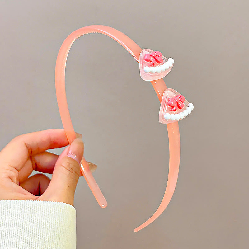 Wholesale Transparent jelly color headband cute cartoon headband with teeth non-slip