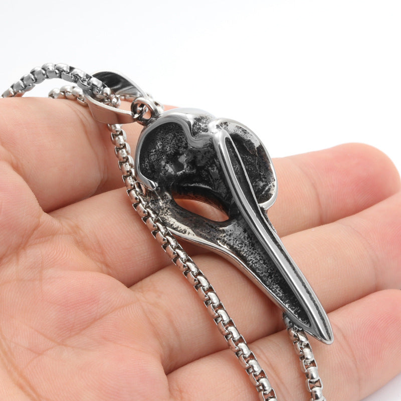 Wholesale Stainless Steel Vintage Raven Eagle Beak Necklace