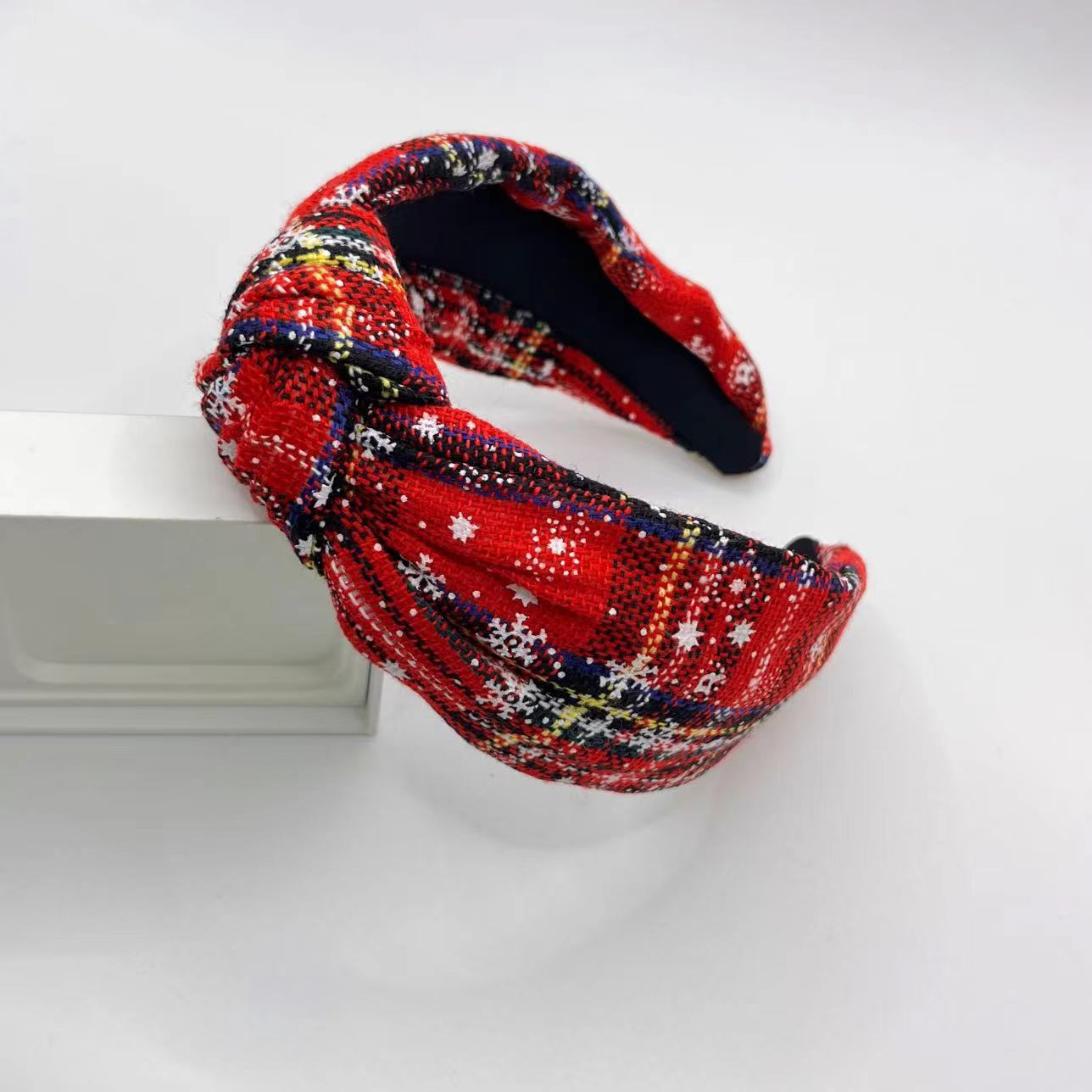 Wholesale Christmas Knot Printed Fabric Headband
