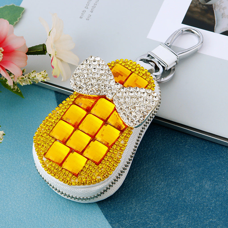 Wholesale Genuine Leather Diamond Inlaid Bow Key Buckle Bags