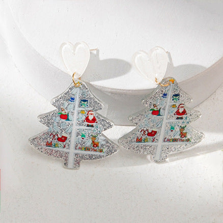 Wholesale Christmas Cartoon Snowman Acrylic Earrings