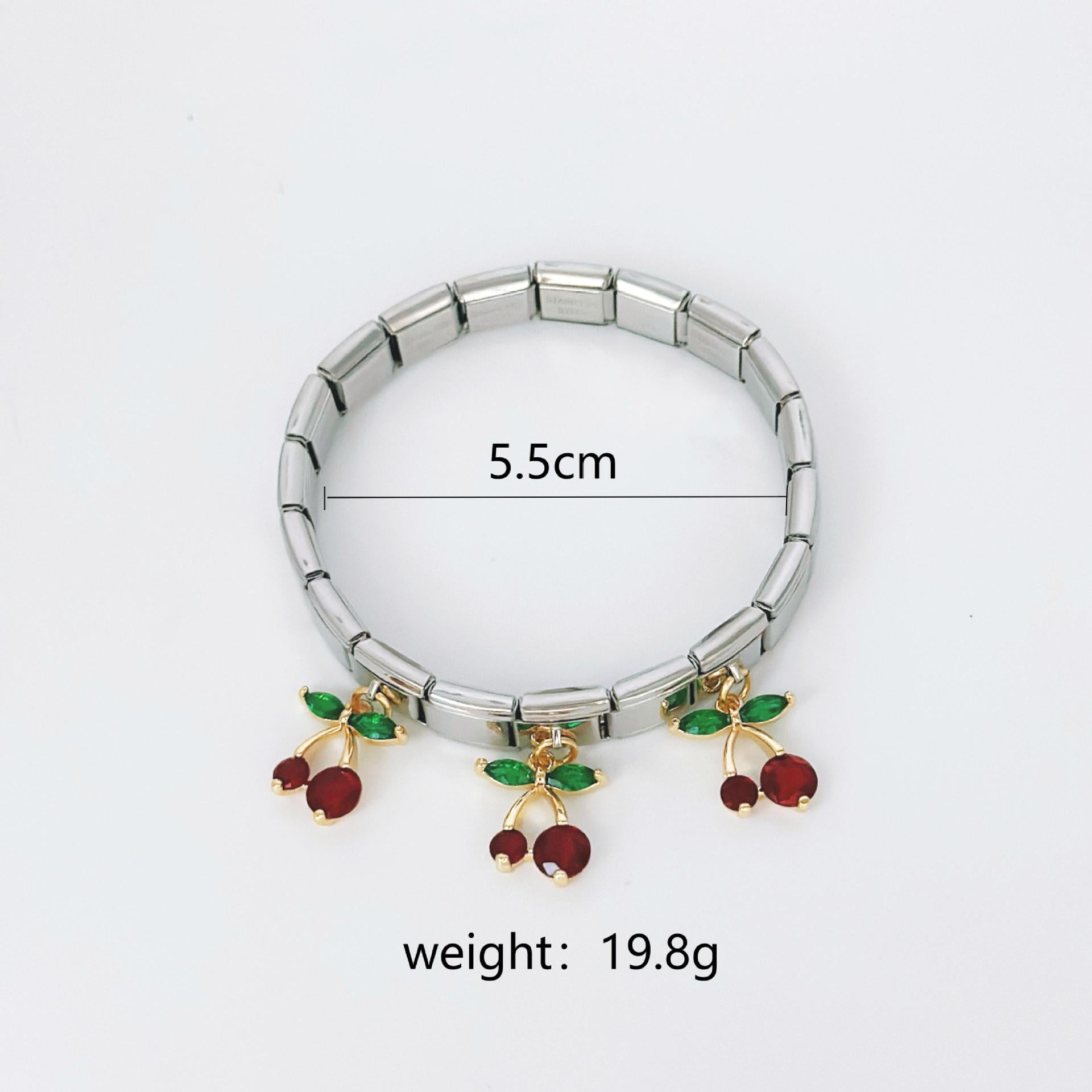 Wholesale Fruit Cherry Creative Christmas Elements Personalized Bracelet