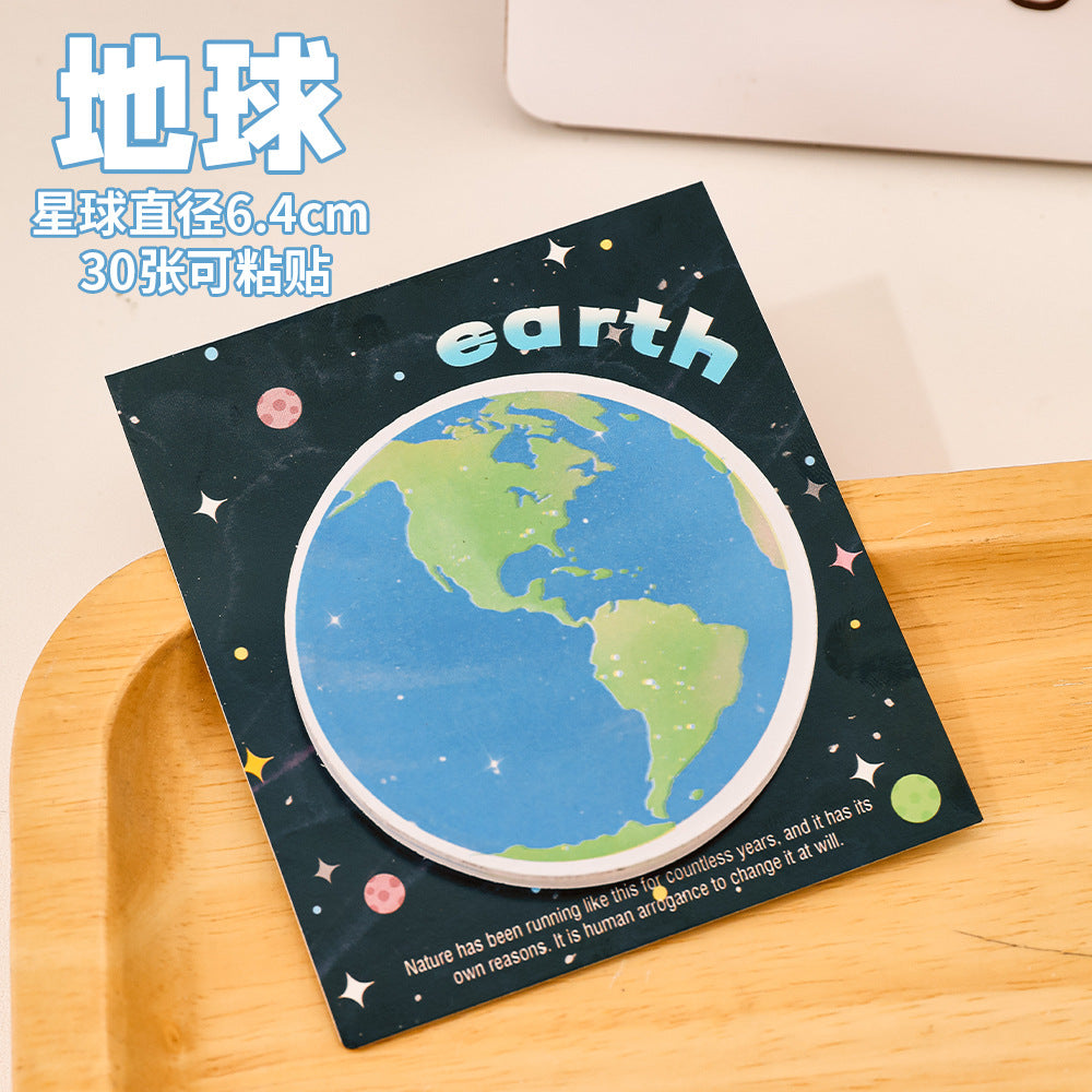 Wholesale Cute Planet Series Round Earth Moon Sticky Note