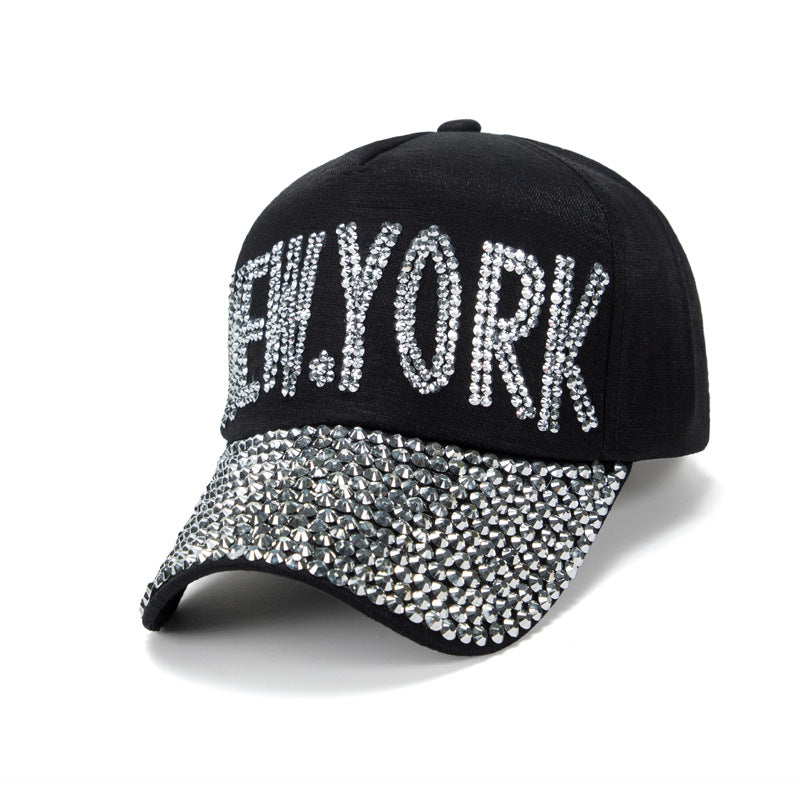 Wholesale Rhinestone NEW YORK baseball cap fashion men and women casual cap