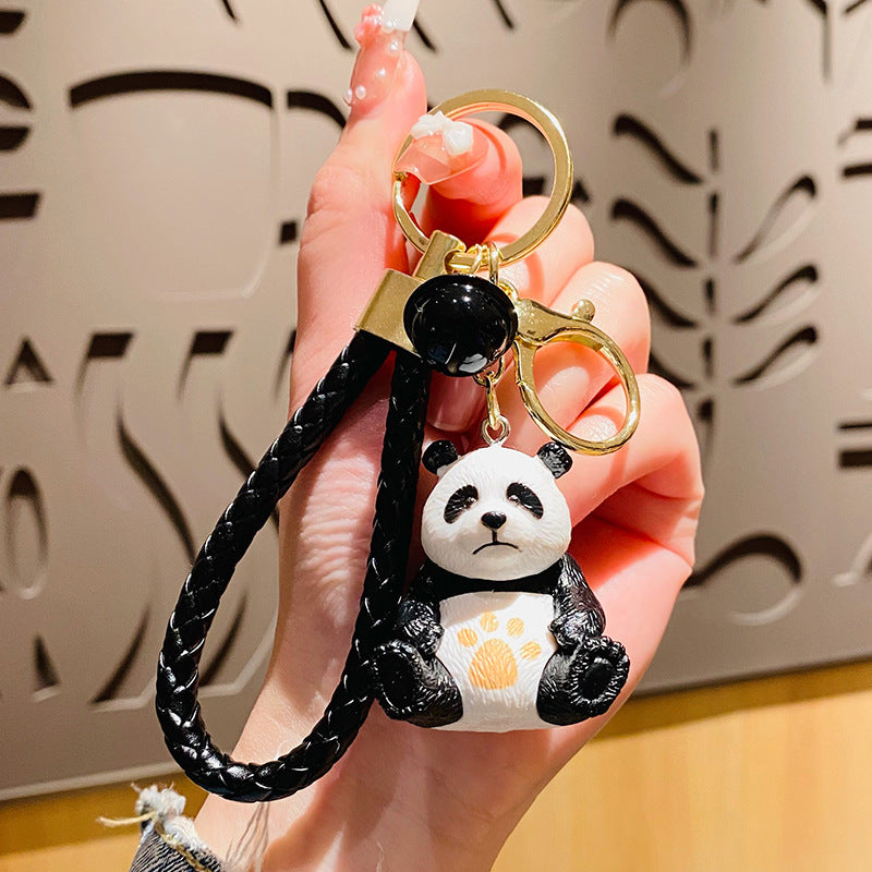 Wholesale Silicone Panda Doll Car Keychains