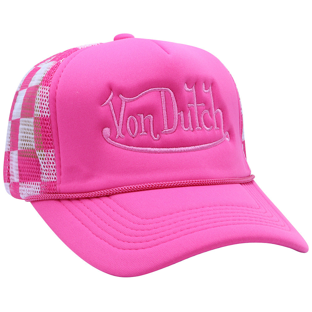 Wholesale Plaid Camouflage Embroidered Truck Hat Sun Protection Mesh Baseball Cap