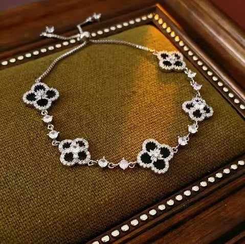 Wholesale Bracelet with Shiny Natural Lucky Four-Leaf Clover Luxury Jewelry