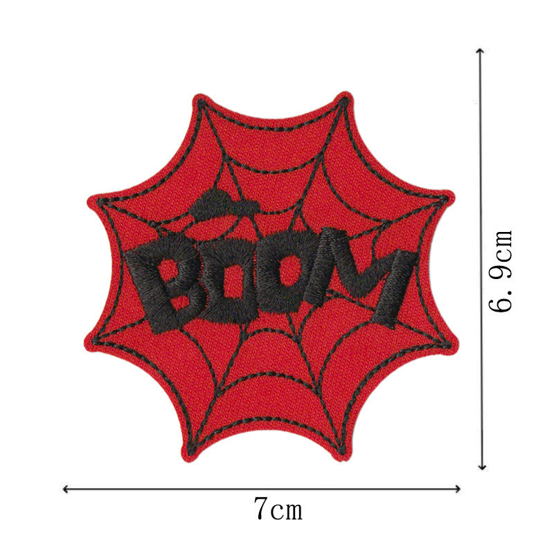 Wholesale 14Pcs Cartoon Red  Embroidered Patch Set With Letters Numbers For Towel Decoration Craft Supply