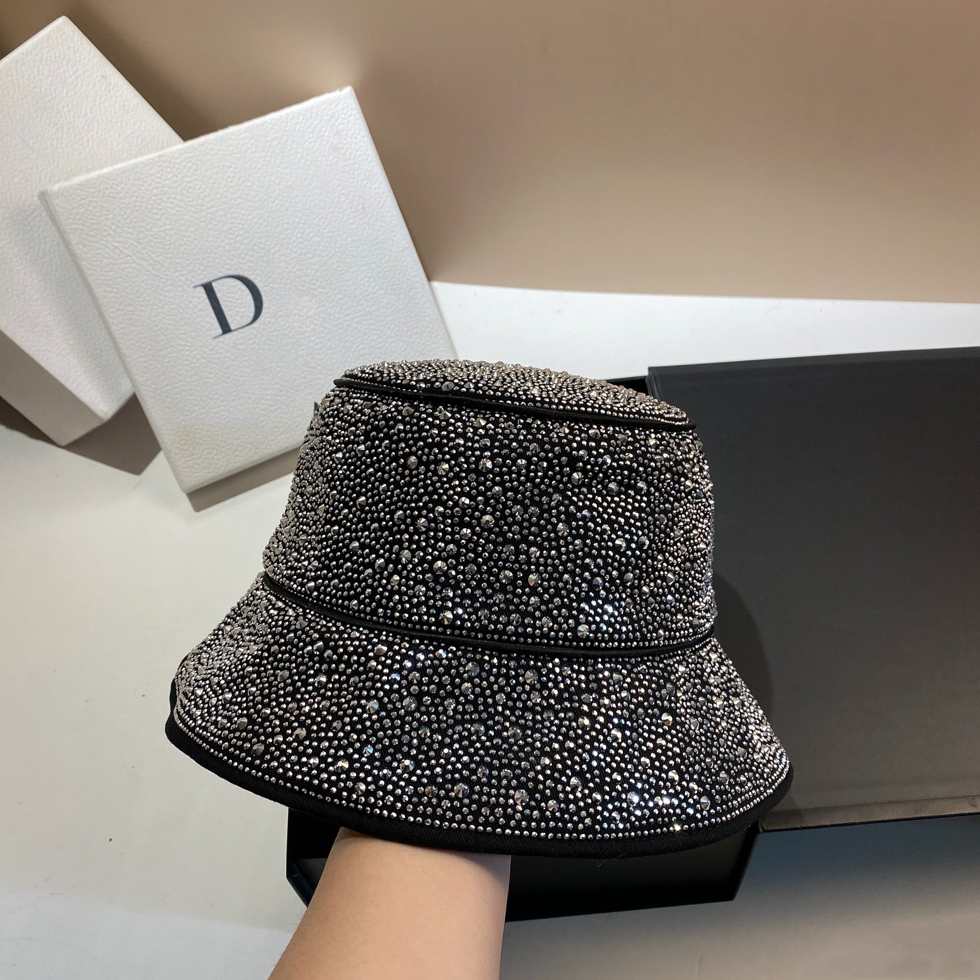 Wholesale Diamond Solid Color Fisherman Hat Basin Hat