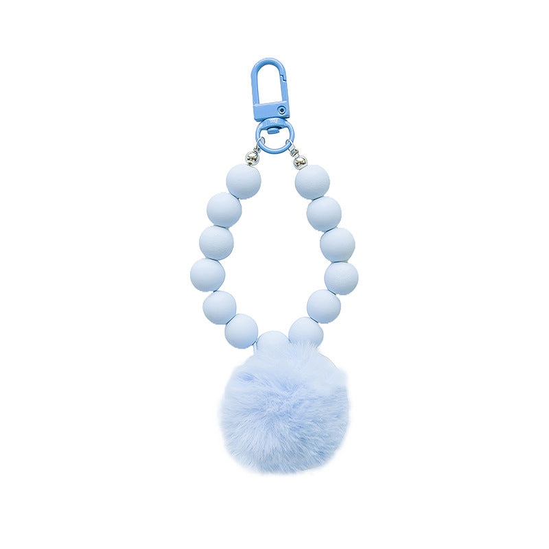Wholesale Hair Ball Acrylic Bead Keychain