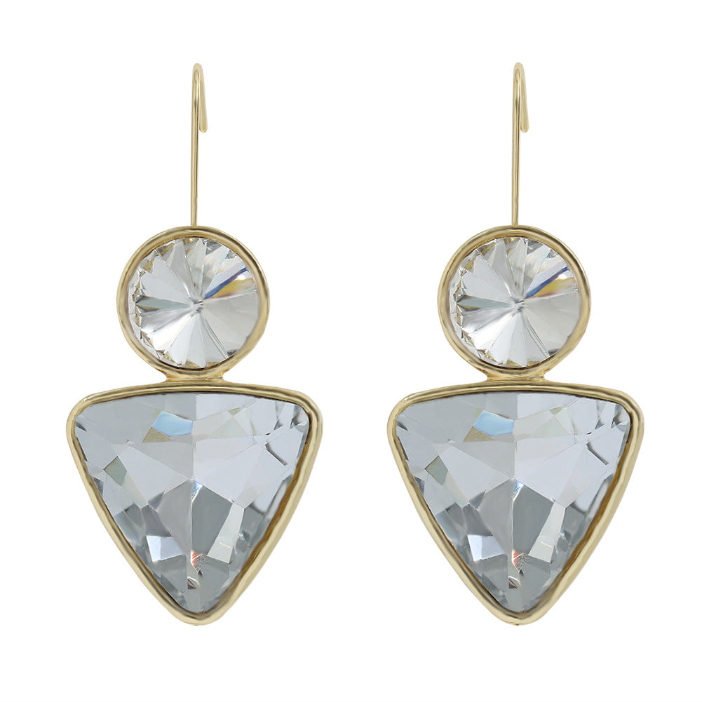 Wholesale Irregular Geometric Alloy Colorful Gemstone Sparkling Earrings