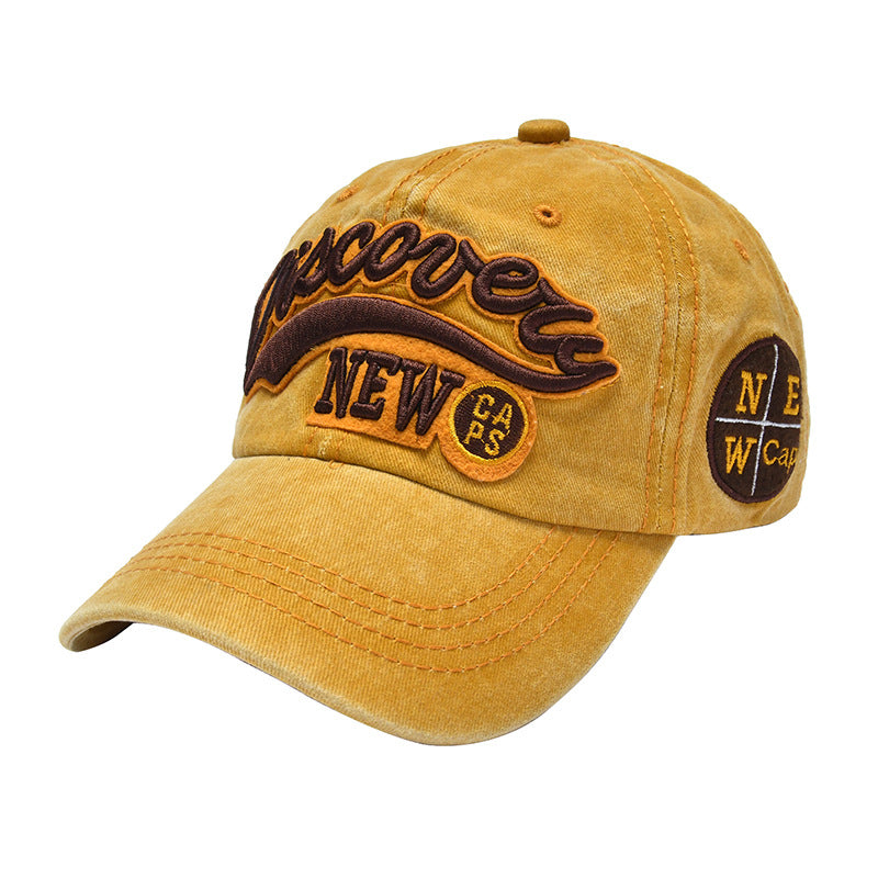 Wholesale Washed Denim Letter Embroidery Polyester Baseball Cap