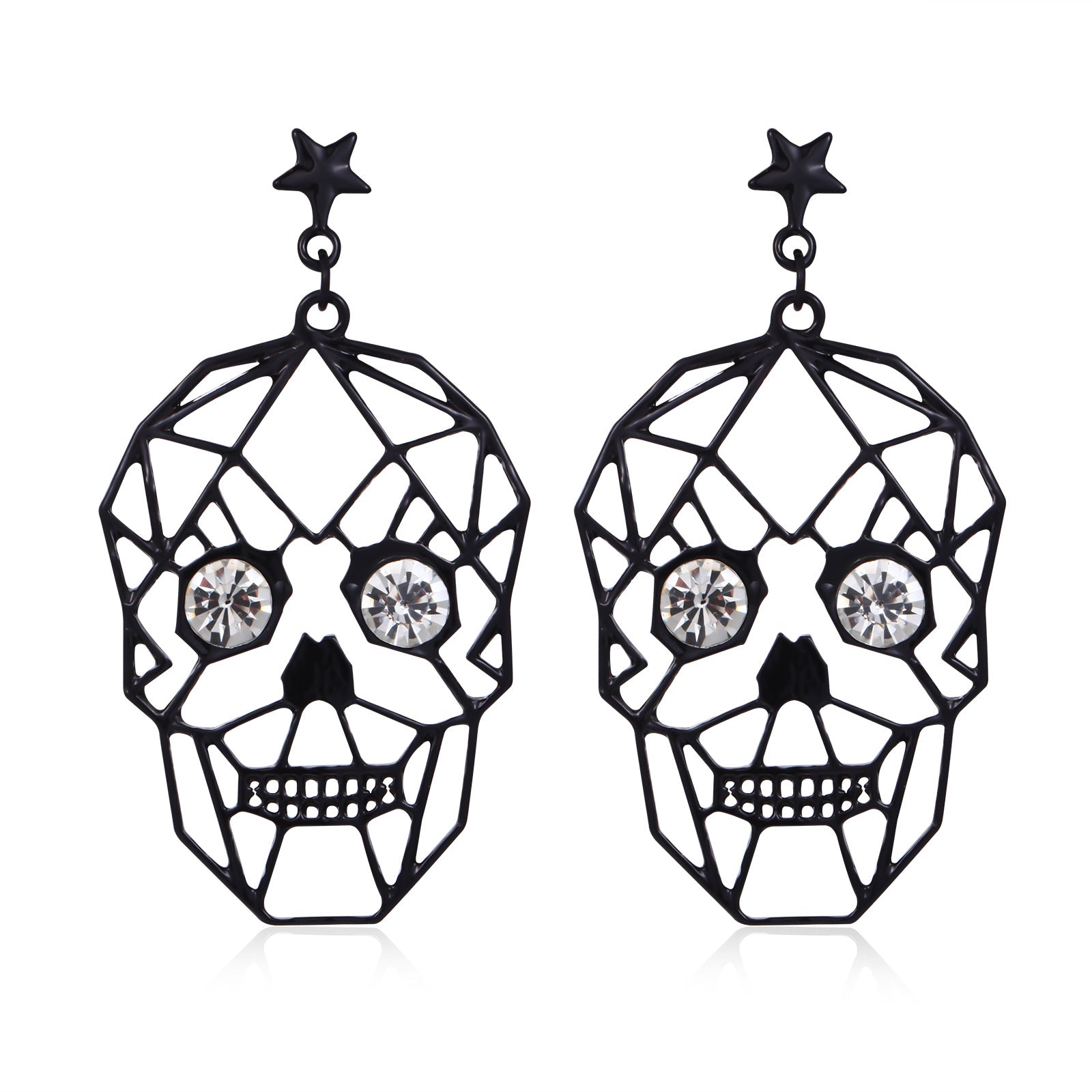 Wholesale  Skull Pumpkin Earrings Silver Tone Zinc Alloy Rhinestone Jewelry Party Wear For Women