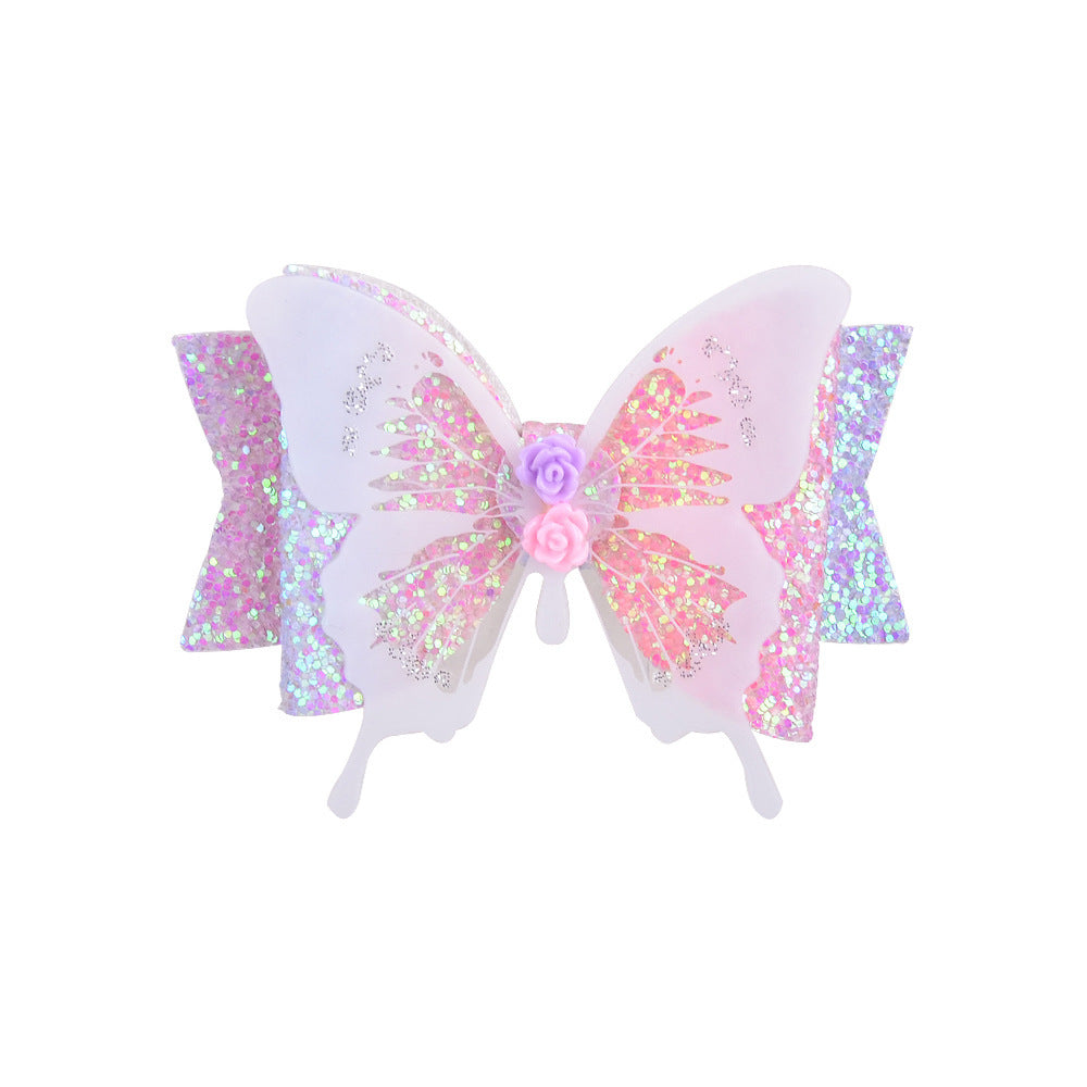 wholesale Fabric Glitter Bow Hair Clip