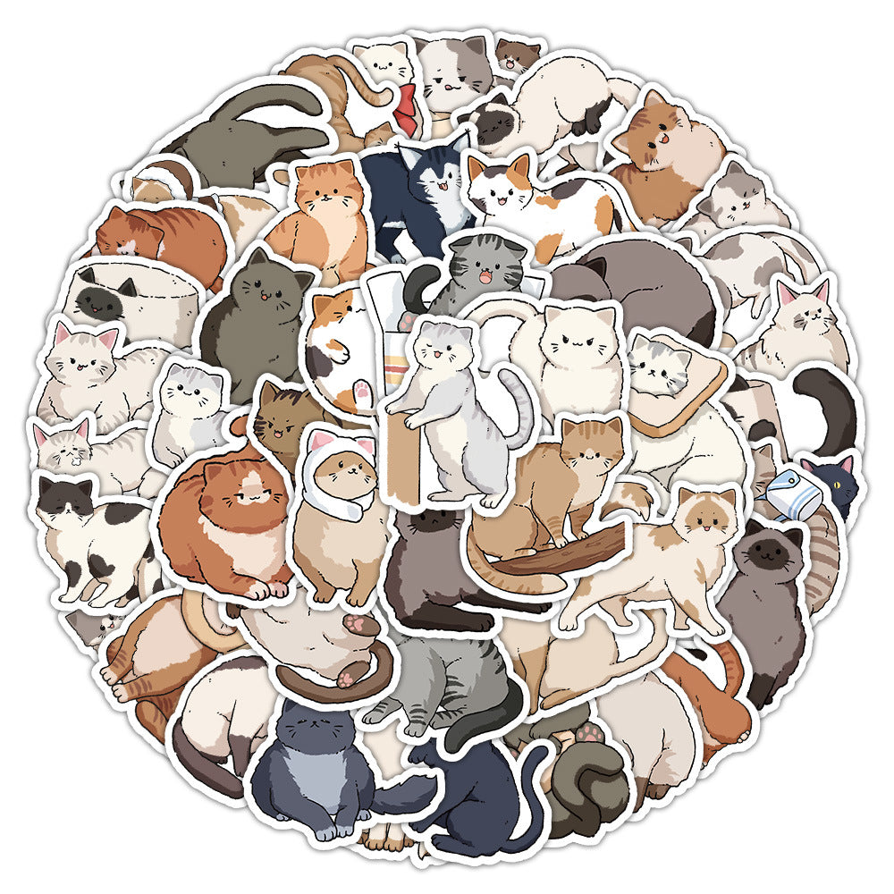 Wholesale 100 Cartoon Cute Kittens and Puppies Waterproof Vinyl Stickers