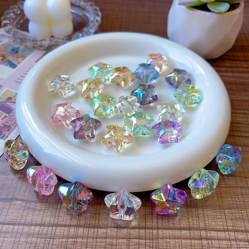 Wholesale 10pcs/pack Color-plated five-pointed star beads