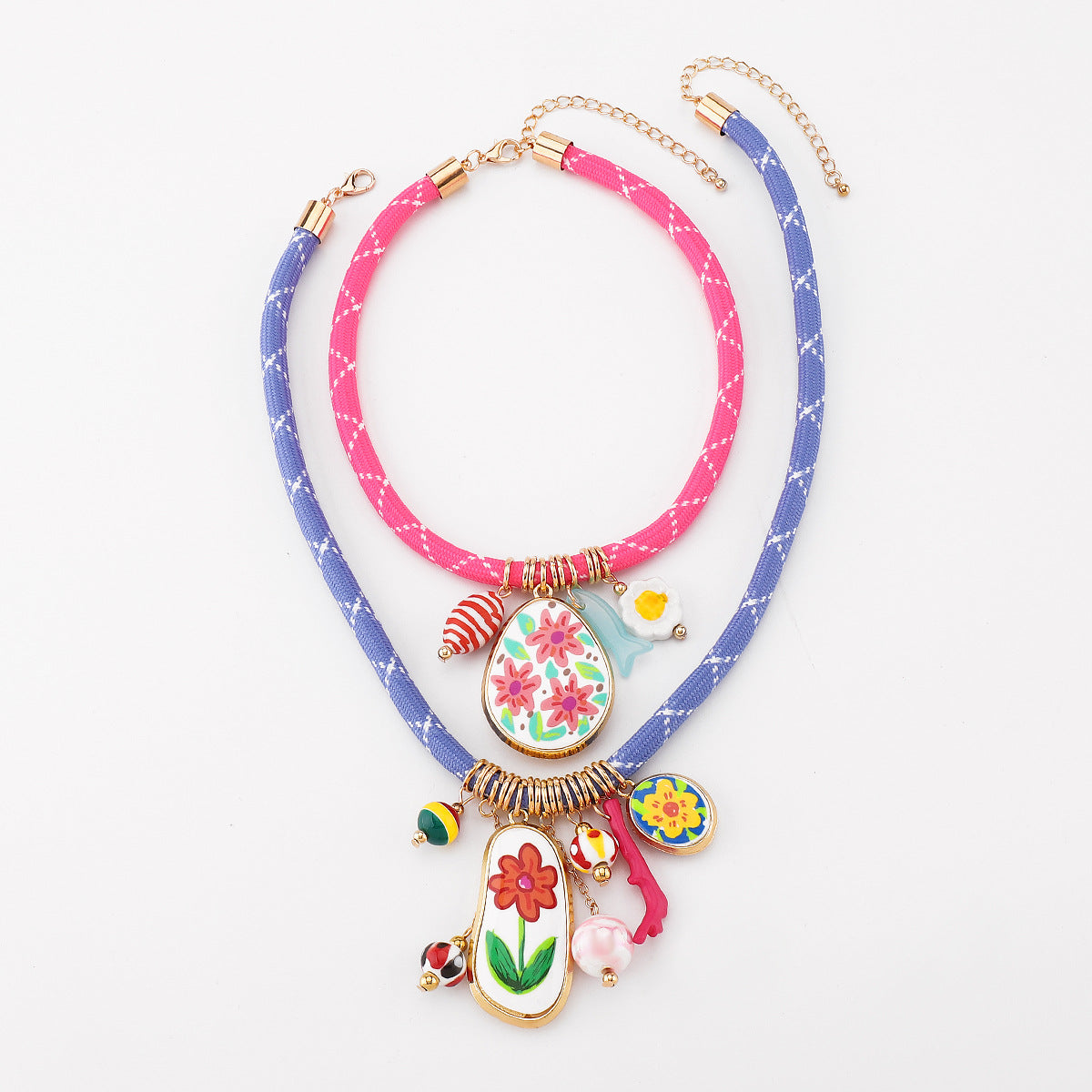 Wholesale N12678 Bohemian Za Summer Multi-Element Pendant Necklace