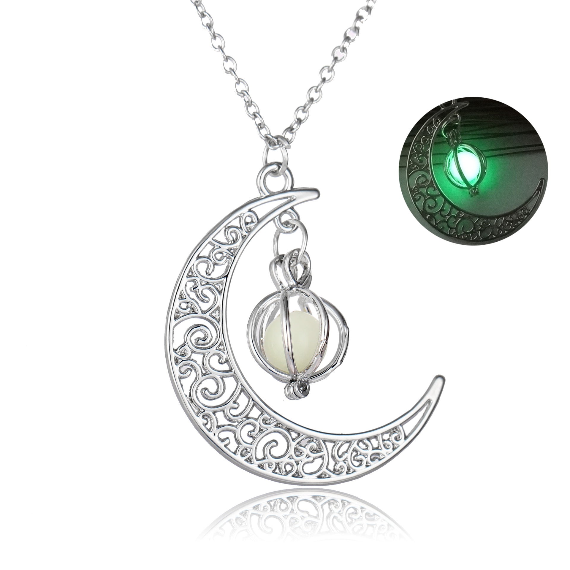 Wholesale Glowing Moon Pumpkin Necklace  Alloy Clavicle Chain