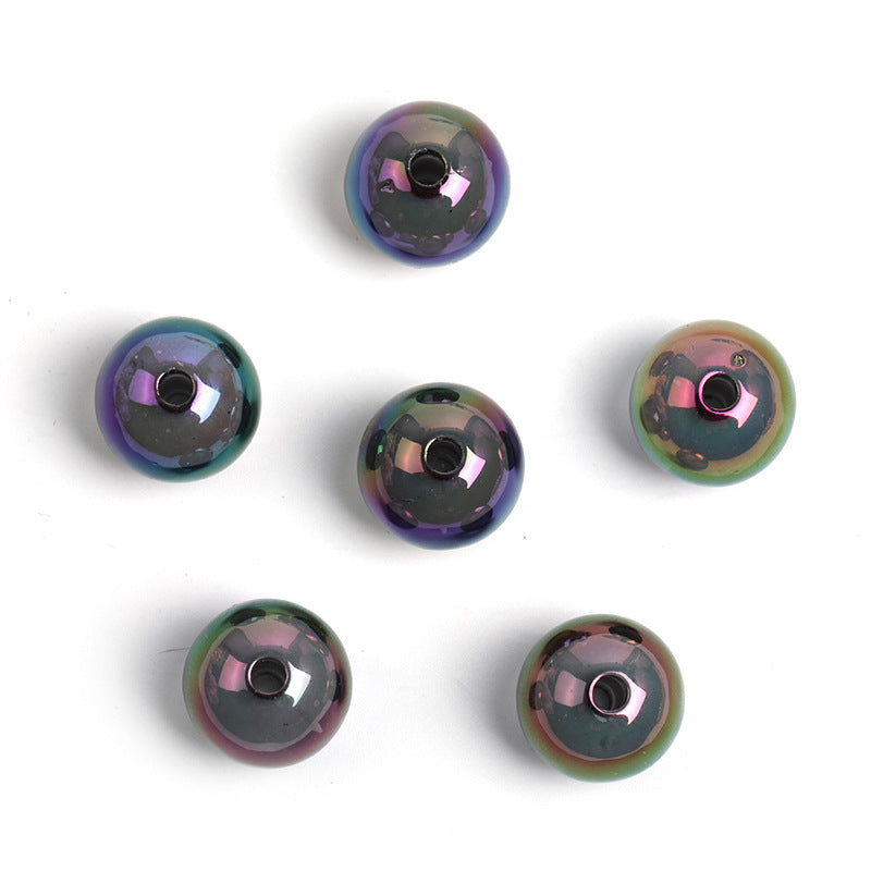 Wholesale 100pcs16mm Transparent Beads Medium Beads UV Electroplated Acrylic Round Beads