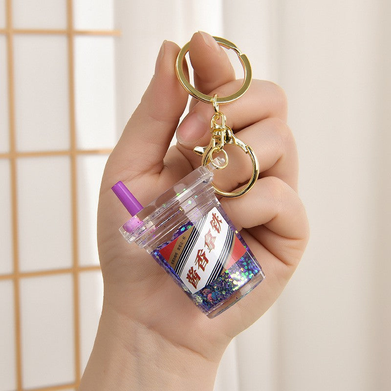 Wholesale Acrylic Oil-Filled Pendant Luminous Iceberg Cup Keychain