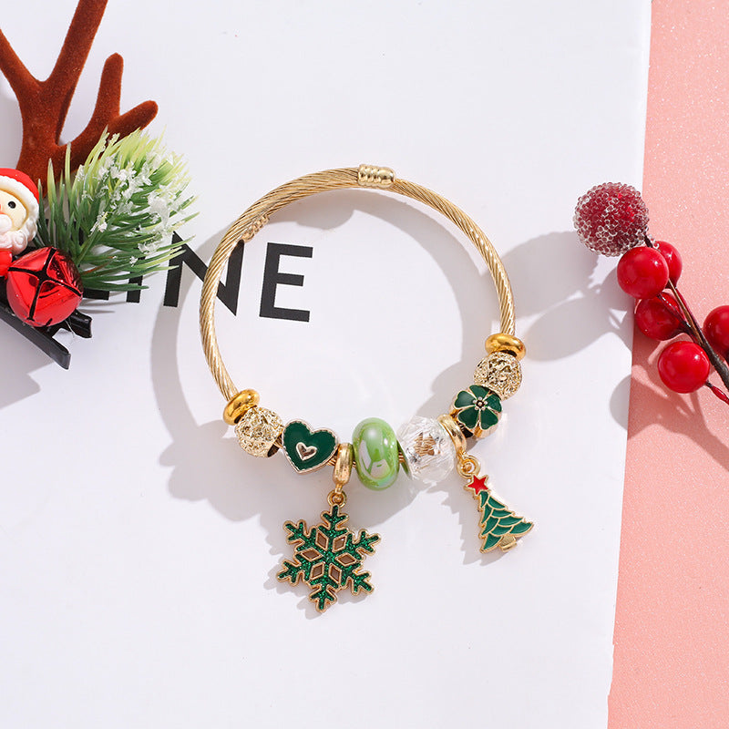 Wholesale Stainless Steel Santa Christmas Bracelet