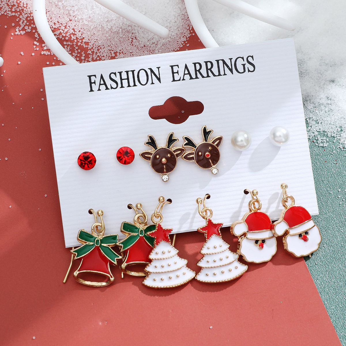 Wholesale Christmas Santa Claus Snowflake Bell Elk Alloy Earrings