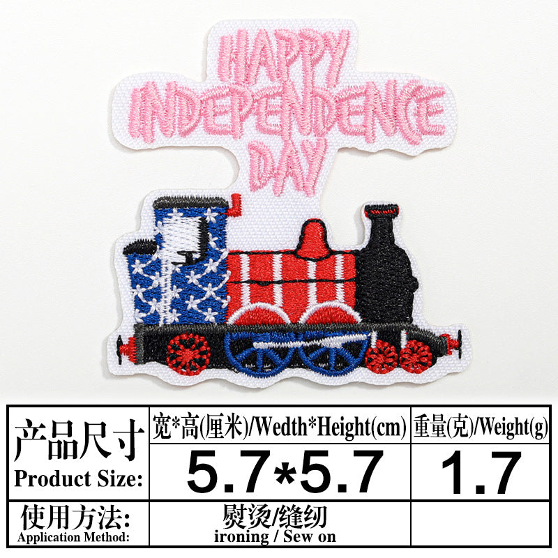 Wholesale Independence Day flag colorful and diverse embroidery DIY patches