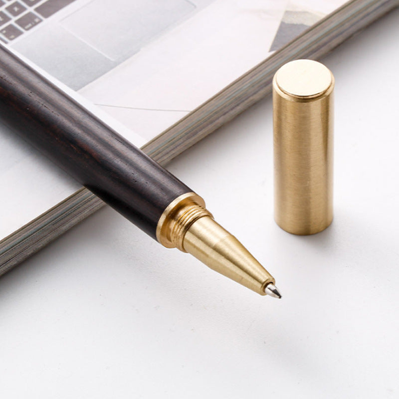 Wholesale Ebony Wood Ball Pen Brass Metal Gel Pen
