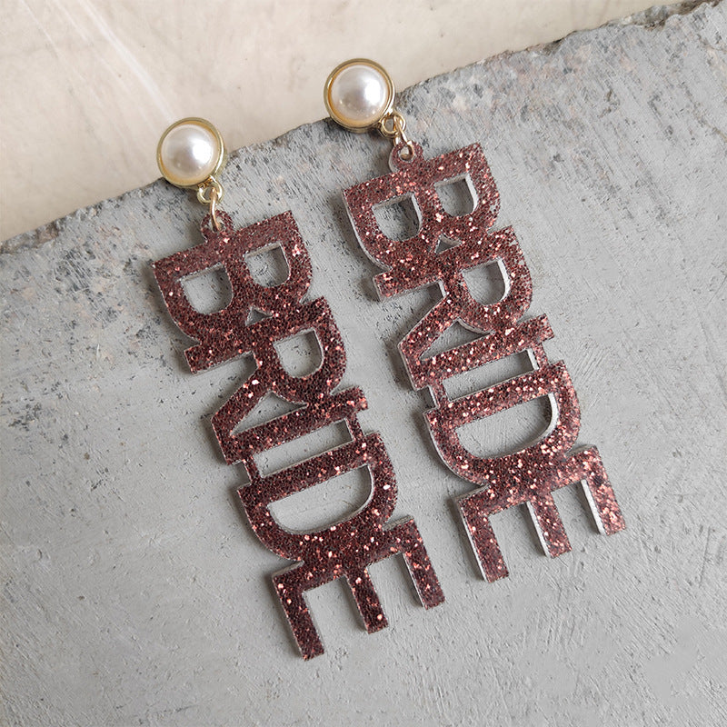 Wholesale 2pairs/pack Acrylic Shiny Alphabet Earrings