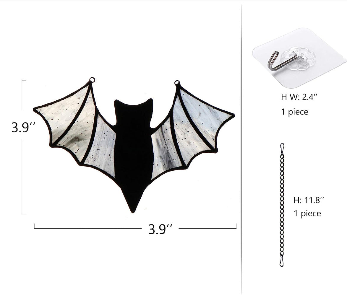 Wholesale Halloween Vampire Bat Stained Glass Window Hanging Ornament Decoration