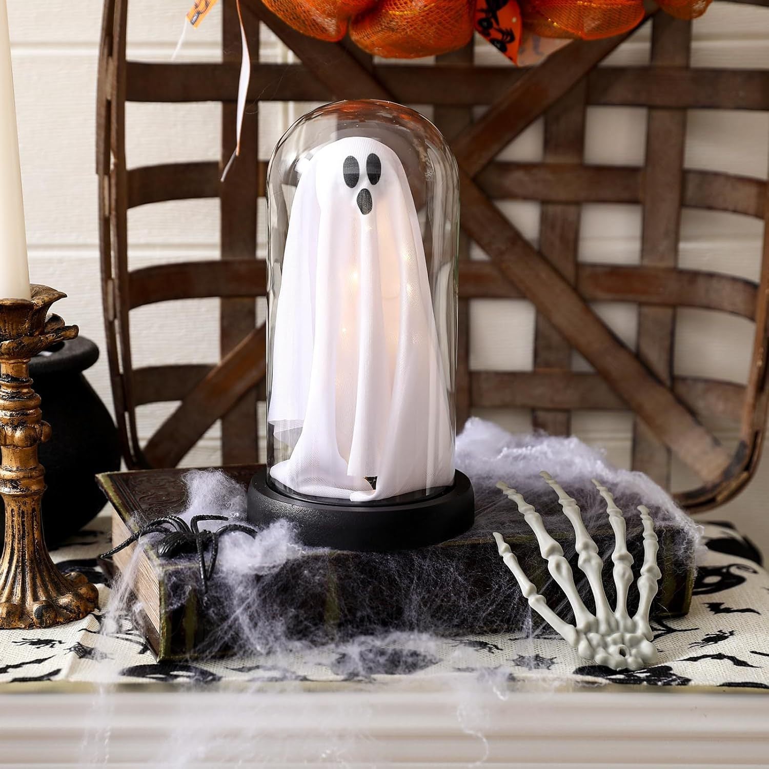 Wholesale Halloween Decoration Glowing Ghost in Glass Clock