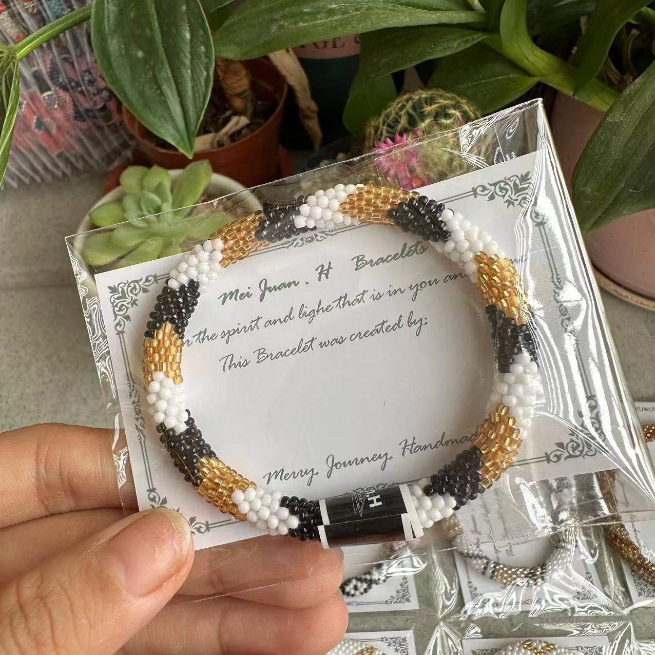 Wholesale Nepalese Hand-woven Japanese Essential Oil Diffuser Bohemian Beaded Bracelet