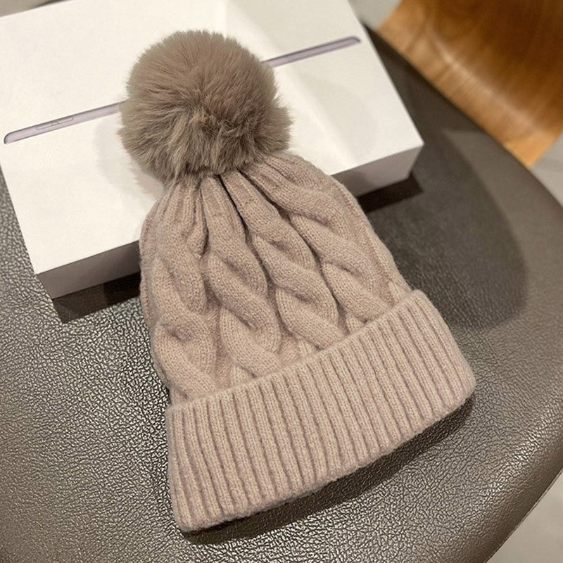 Wholesale Woolen Hat Cashmere Twist Elastic Warm Knitted Hat