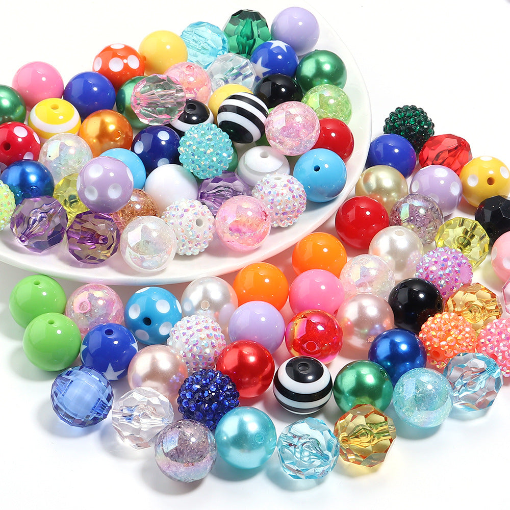 Wholesale 12pcs Candy resin stripe beads 20mm color resin round beads