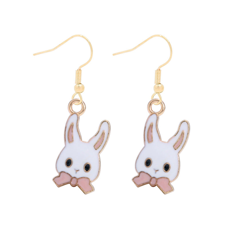 Wholesale 6pcs Easter earrings creative cartoon rabbit chicken Easter egg earrings spring carnival party jewelry