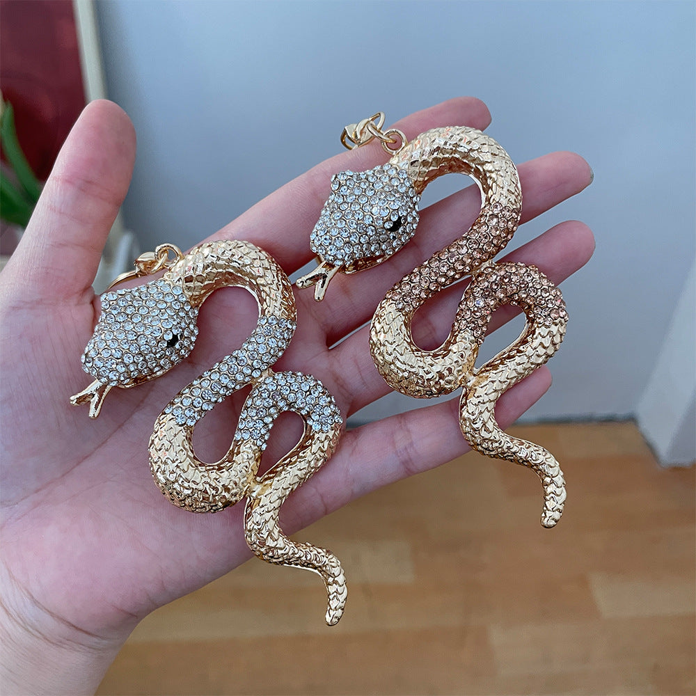 Wholesale Zodiac Diamond Snake Pendant Car Keychain Year of the Snake Gift Women's Bag Pendant Accessories Key Chain