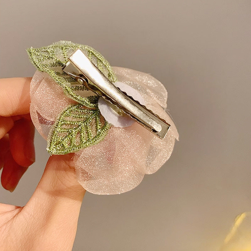 Wholesale Dried rose flower bangs side hair accessories