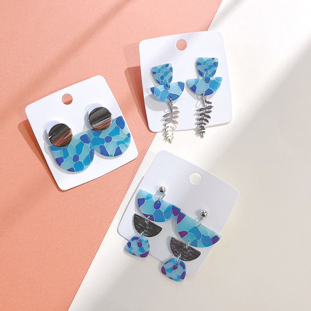 Wholesale Starry Sky sy Soft Ceramic Geometric Splicing Earrings