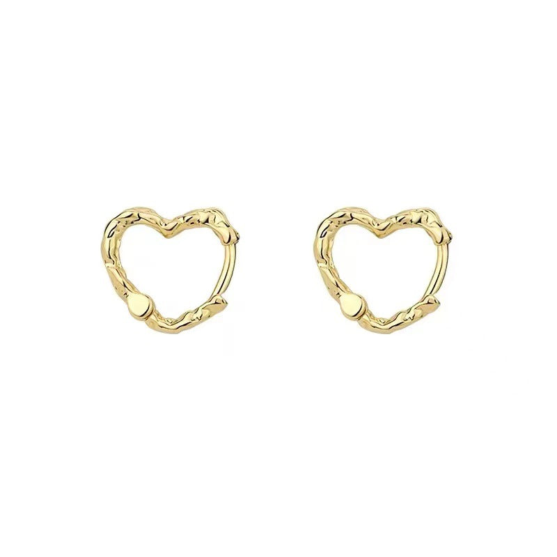Wholesale White copper heart-shaped plain ring Valentine' s Day earrings