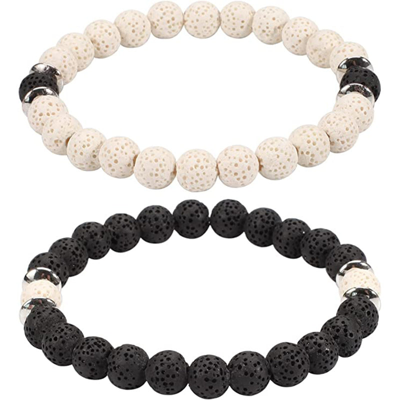 Pulsera de piedra biliar negra al por mayor pulsera esmerilada