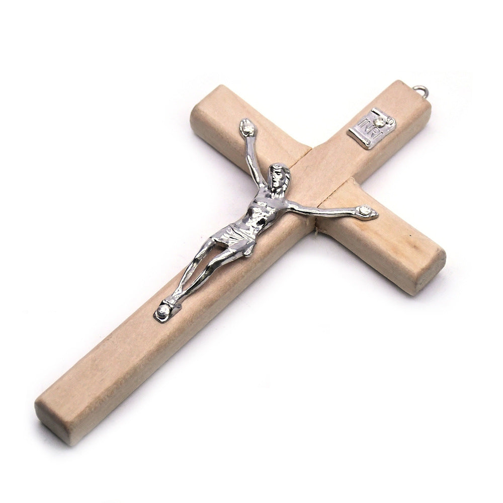 Wholesale 12*7cm Pure Handmade Wooden Cross Pendant Ornaments