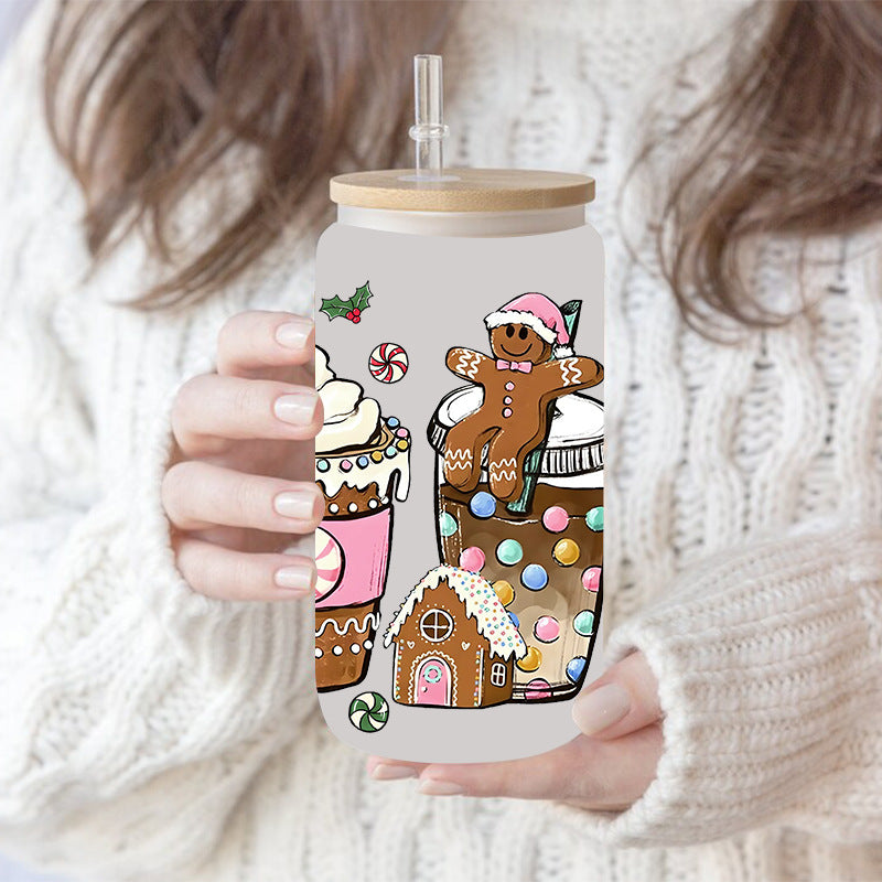 Wholesale UV Transfer Paste Glass 16oz Cup UV DTF Wraps  23cmX11cm